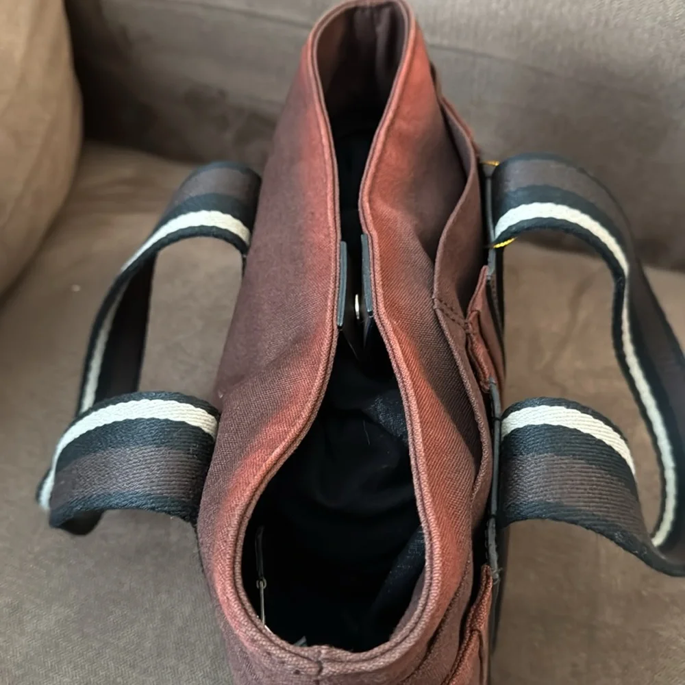 Elegant Brown with burgundy Hermes. 12x8x3 1/2